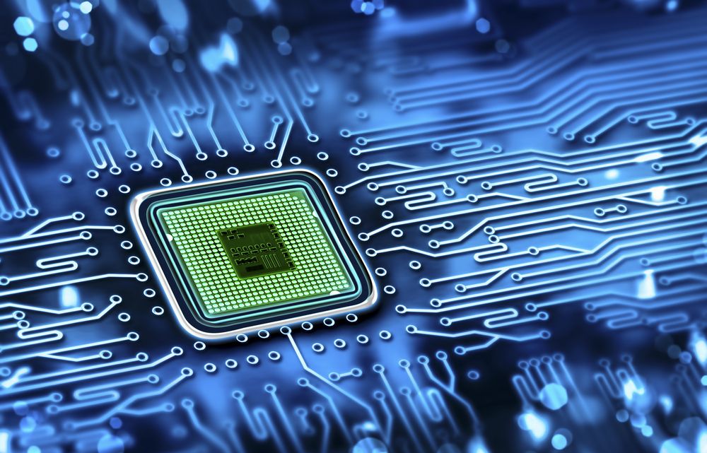 An image of a chip on a circuit board