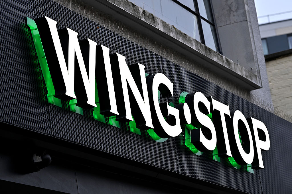 The outside of a Wingstop restaurant in the U.K.