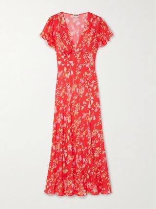 Florida Floral-Print Crepe Midi Dress