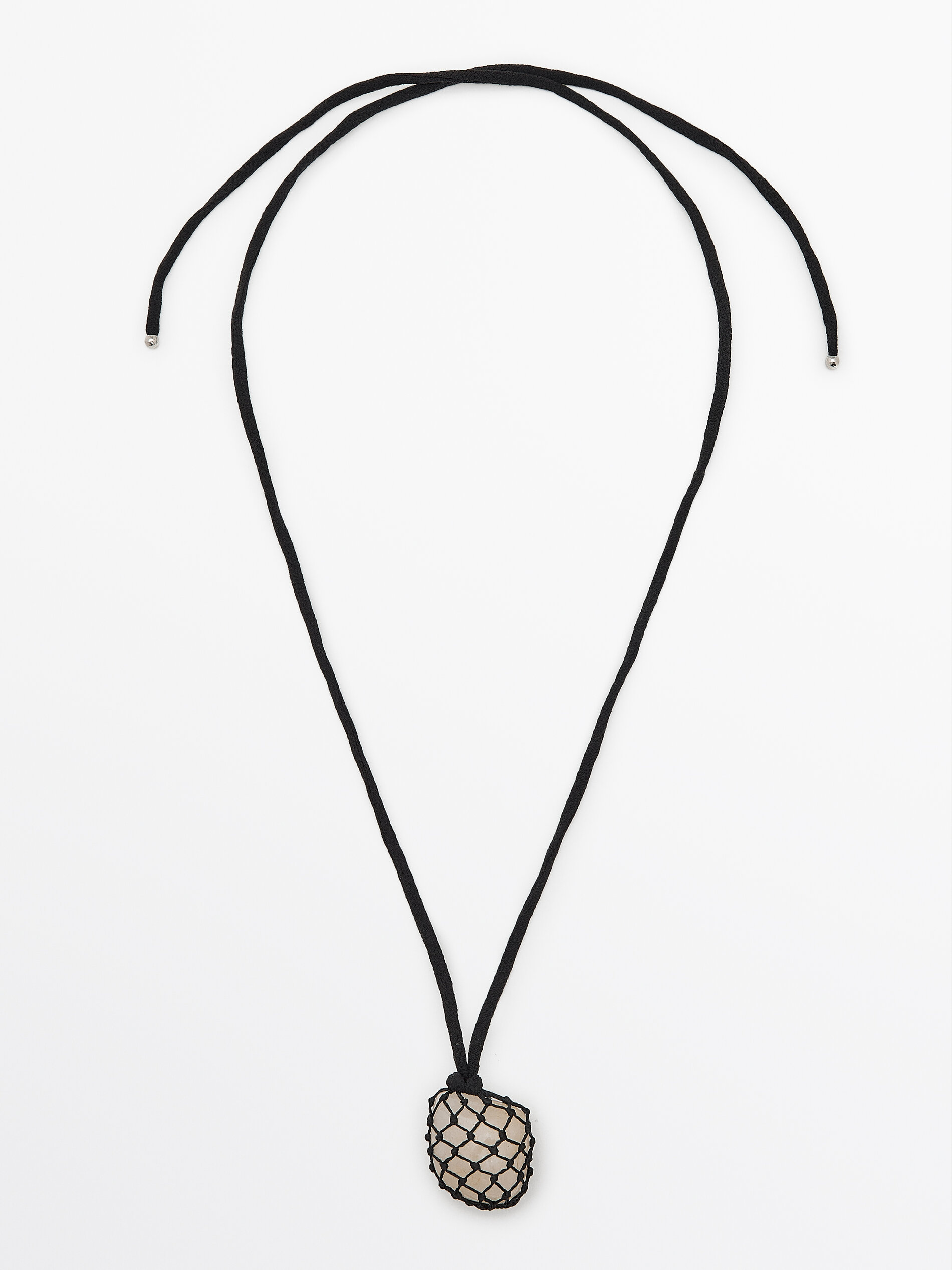 Mesh Stone Cord Necklace
