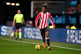 Tottenham target VIGO, SPAIN - JANUARY 19: Nicholas Williams of Athletic Club runs with the ball during the LaLiga match between RC Celta de Vigo and Athletic Club at Estadio Balaidos on January 19, 2025 in Vigo, Spain. (Photo by Bruno Penas/Quality Sport Images/Getty Images)