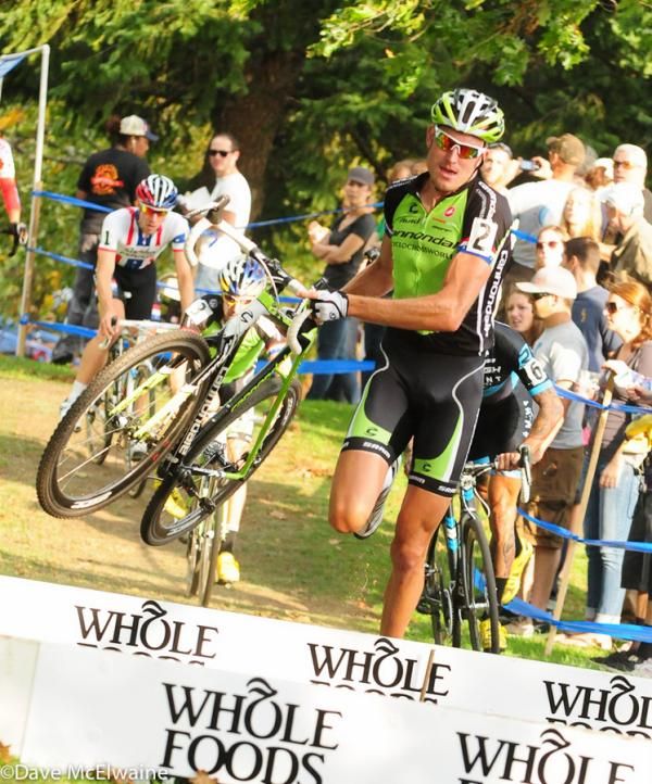 Ryan Trebon (Cannondale) leading the race on lap four