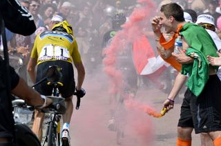 The fans brought the flares to cheer on the peloton in 2013 when Froome won the stage