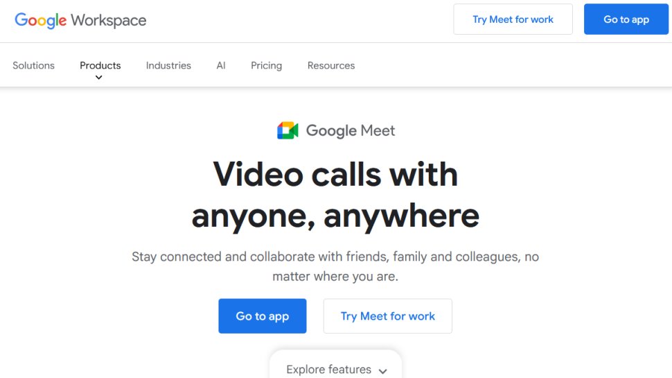Google Meet website screenshot (November 2025).