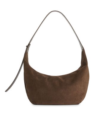 Curved Suede Bag