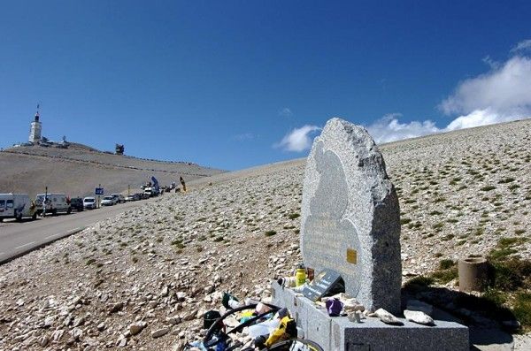 Tom Simpson memorial, near the top of Mont Ventoux.
