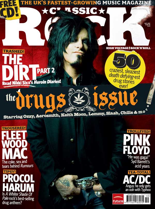 The cover of Classic Rock 110, featuring Nikki Sixx