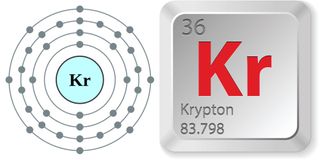 Electron configuration and elemental properties of krypton.