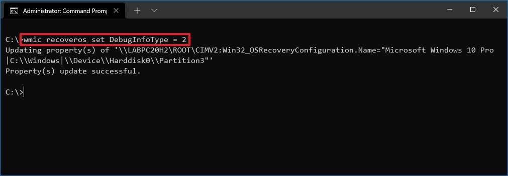 Windows 10 enable kernel memory files