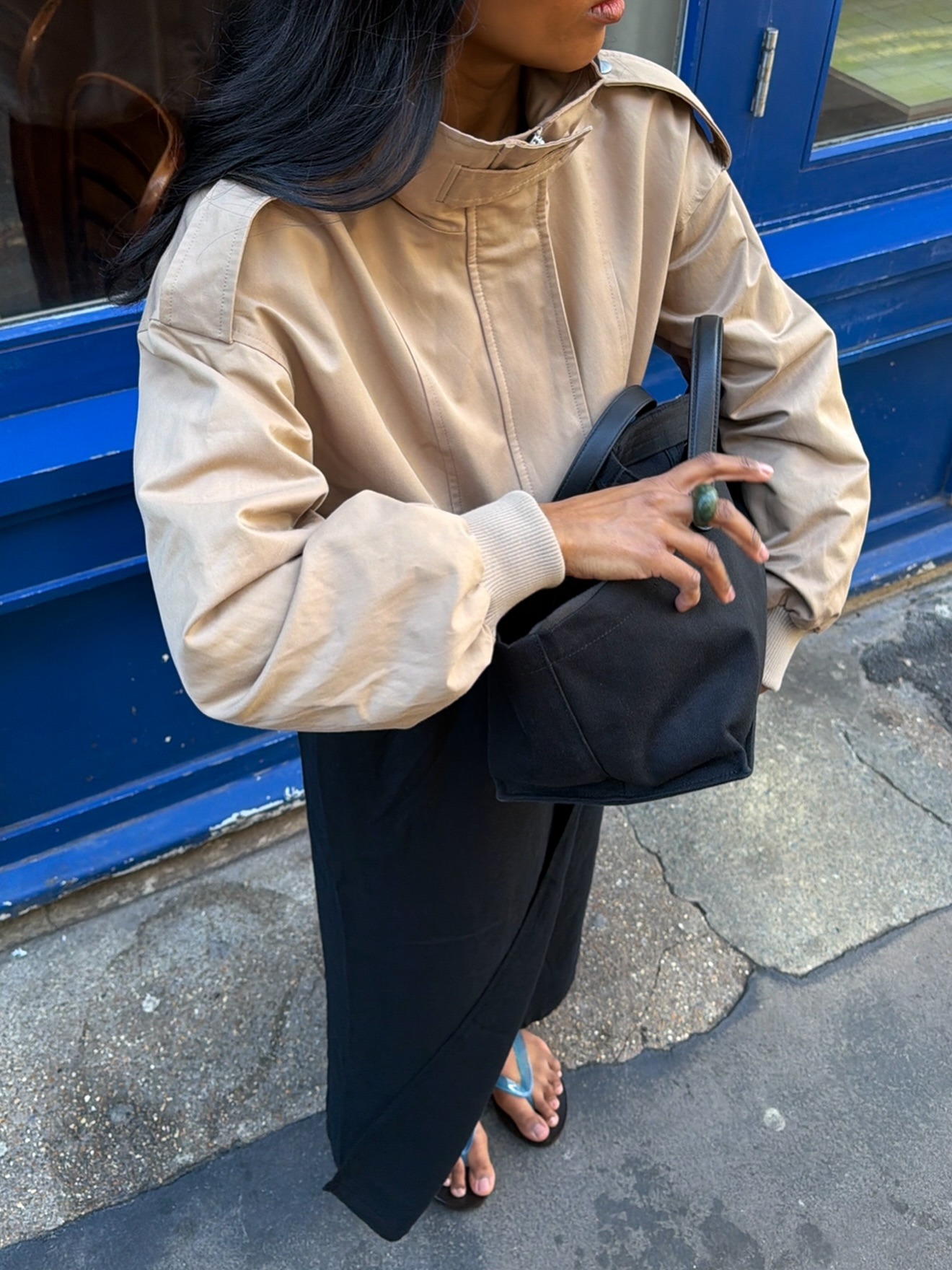 Monikh wearing the M&amp;amp;S Satin Bomber Jacket