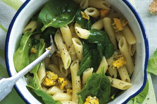 19. Pasta with spinach blue cheese and pine nuts