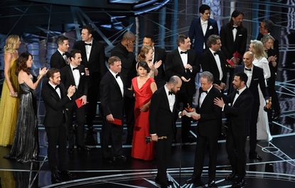 Jordan Horowitz, La La Land's producer, holds the Oscar for Best Picture