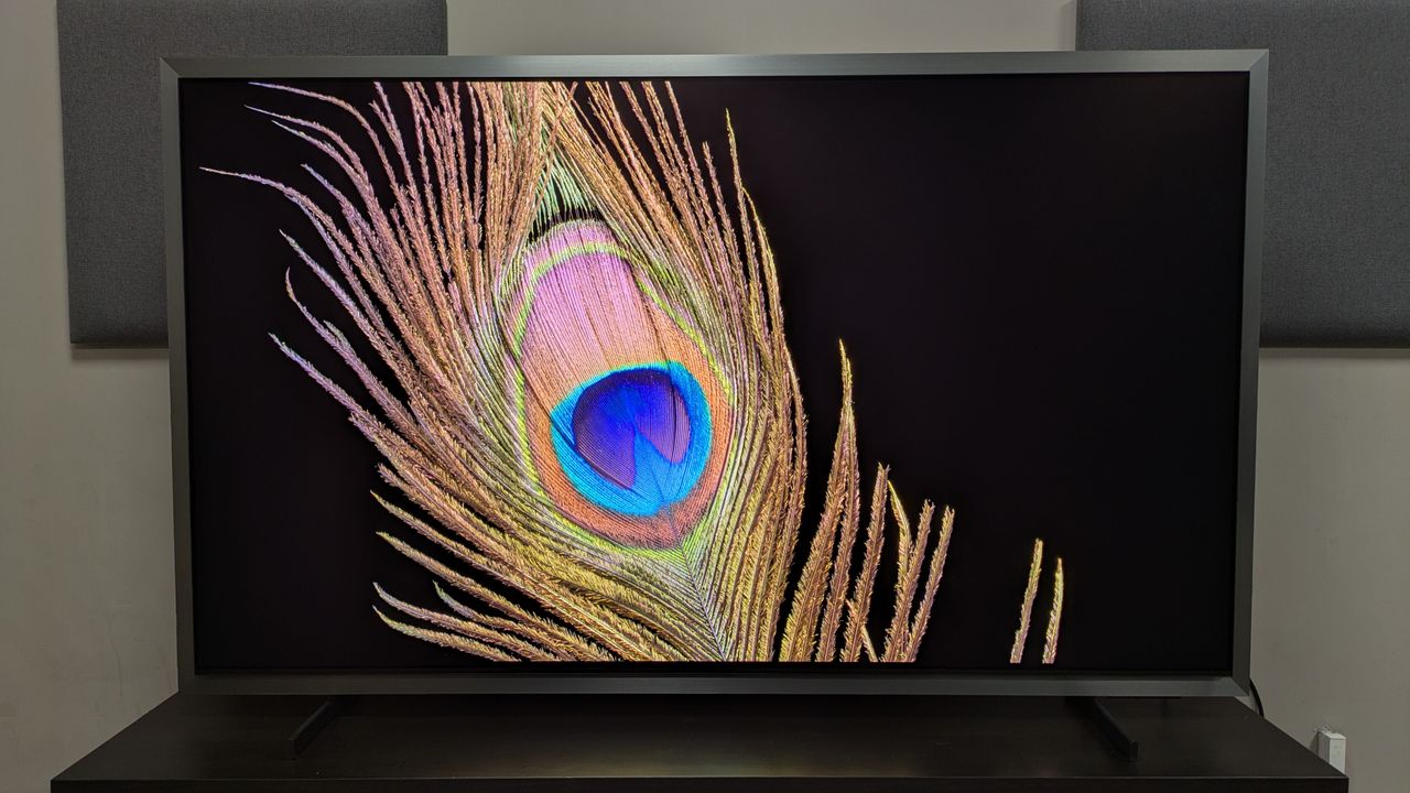 Samsung S99H with peacock feather on screen. The S99H shows good color and detail