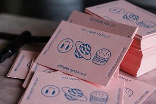 Berlin-based illustrator and graphic designer Elfriede-Lilly Friedeberg used letterpress for her business cards