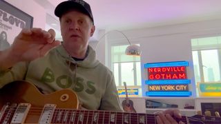 Joe Bonamassa with a Gibson Les Paul at his New York studio