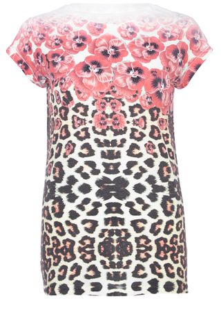 River Island Poppy and Leopard Print Oversized T-shirt, £18