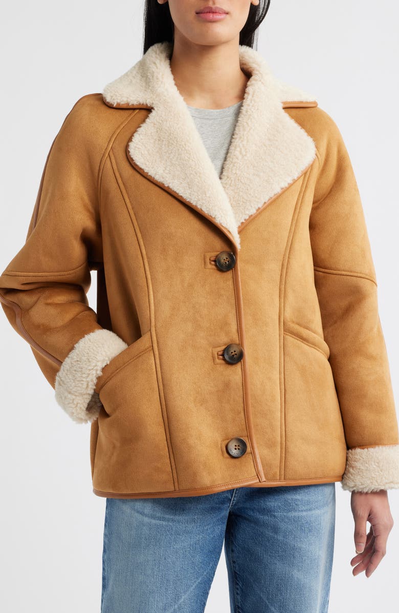 Faux Suede & Faux Shearling Jacket