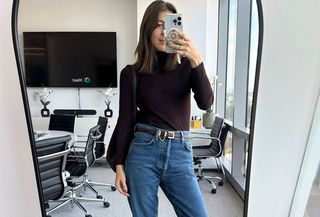 French Women Love the High-Rise Wide-Leg Jeans Trend