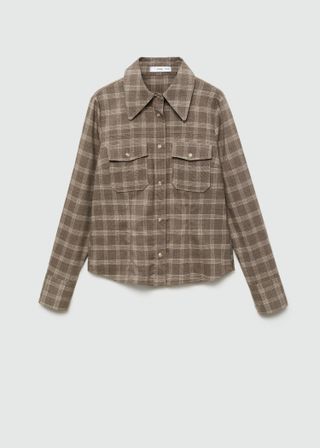 Checked overshirt with pockets – Women | Mango USA