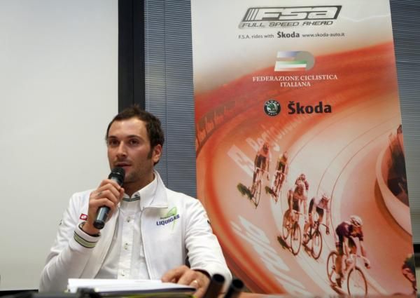 Ivan Basso speaks at the ceremony