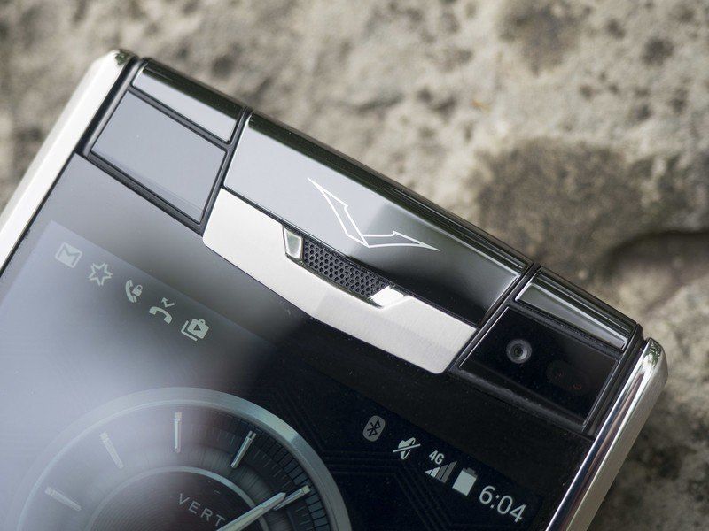 The phone speaker and ceramic pillow on the Vertu Signature Touch