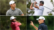 Tom Kim, Phil Mickelson, Tony Finau and Joaquin Niemann hit tee shots