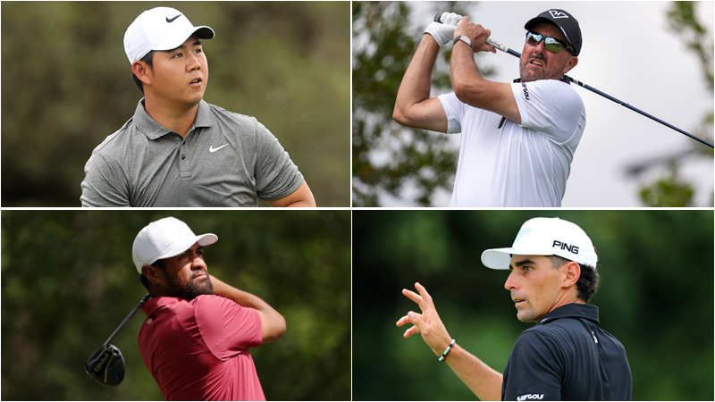 Tom Kim, Phil Mickelson, Tony Finau and Joaquin Niemann hit tee shots