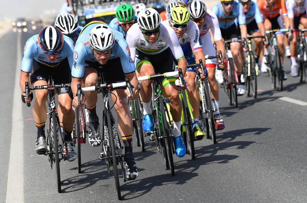 Michael Matthews (Australia) was at the right place at the right time when Belgian blew the race apart in the winds