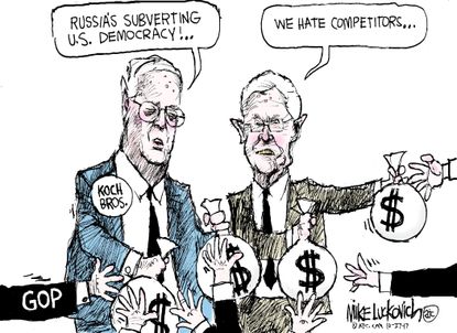 Political cartoon U.S. Koch brothers GOP Russia