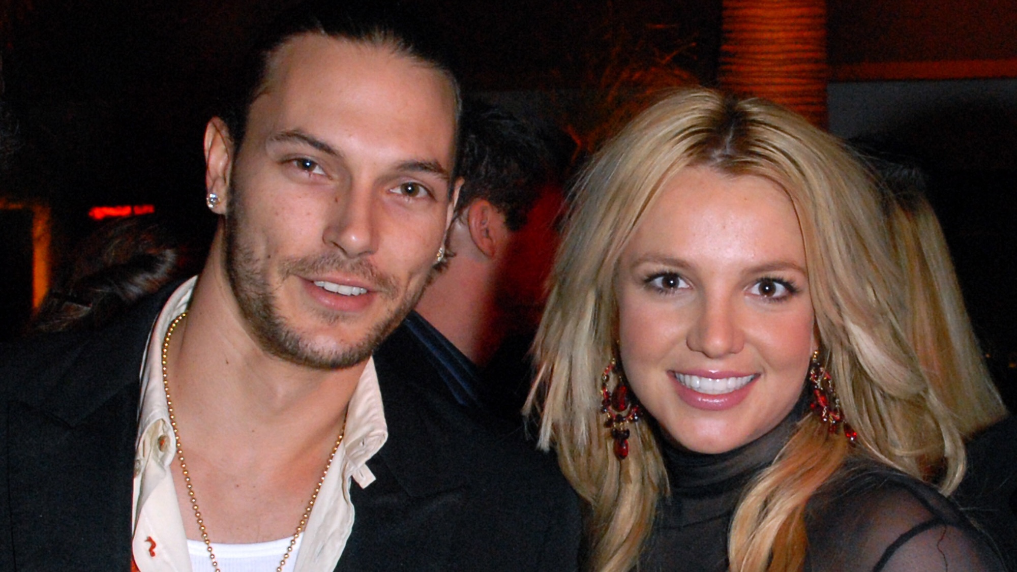 Kevin Federline and Britney Spears smiling together at the 2006 Sony/BMG GRAMMY After Party. 