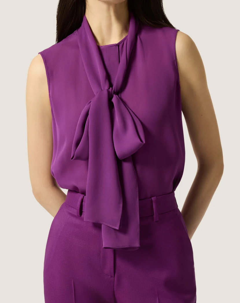 Argent, Sleeveless Bow Blouse