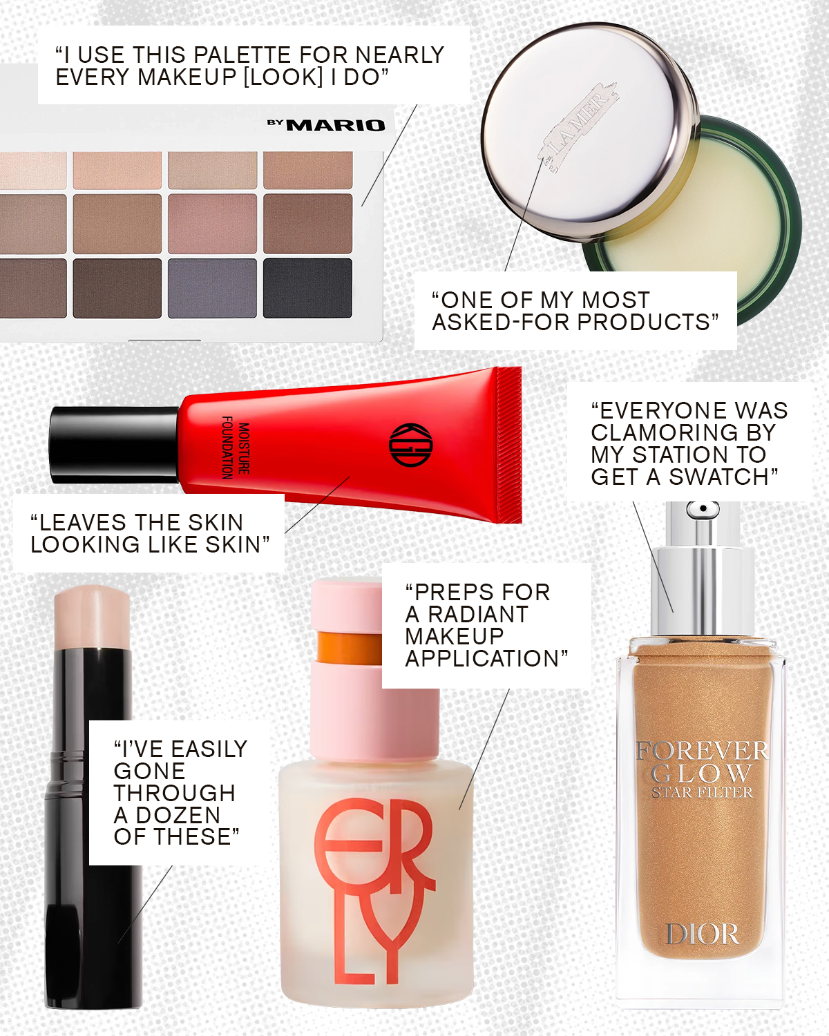 Collage of makeup artist Emily Cheng's favorite beauty products.