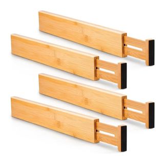 4 adjustable wooden drawer organizers