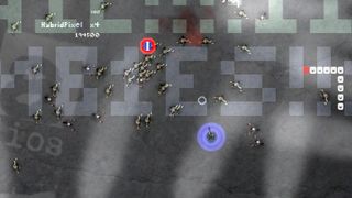Screenshot from I Made A Game With Zombies In It, depicting a player surrounded by zombies.