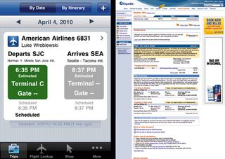 Clear and concise, travel site Expedia’s iPhone experience puts the focus on the information you need. In comparison, the travel itinerary screen on Expedia’s desktop website looks cluttered and overcomplicated
