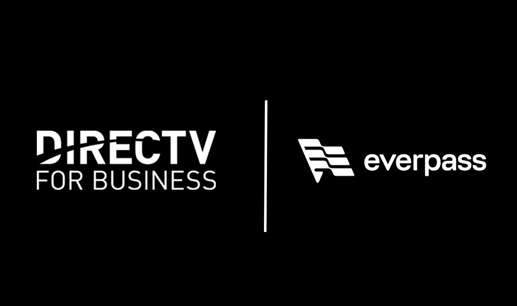 DirecTV and Everpass logos on black