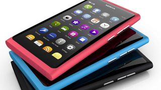 The ill-fated Nokia N9, a premium smartphone running the doomed MeeGo OS.