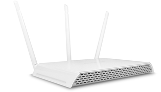 Figure 1: The REA20 from Amped Wireless offers three external antennas for optimum wireless signal.