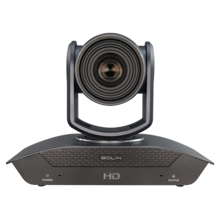 The latest Dante-enabled Bolin PTZ camera in black.