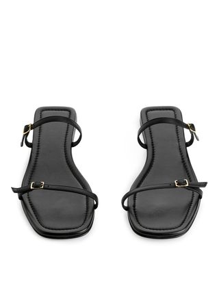 Slip-In Leather Sandals - Black - Arket Gb
