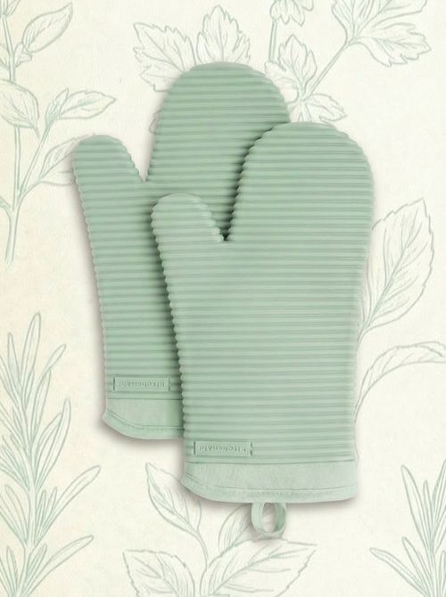 Ribbed Soft Silicone Oven Mitts