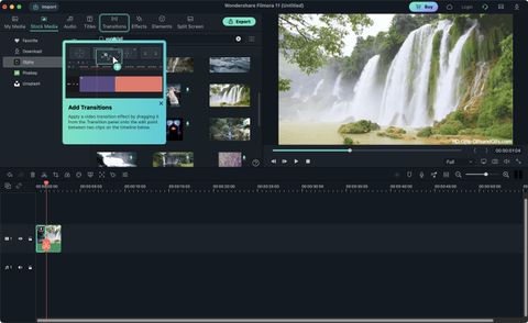 Screenshot of video editing software Filmora