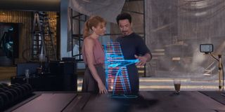 Tony Stark and Pepper Pots designing new tower at the end of Avengers