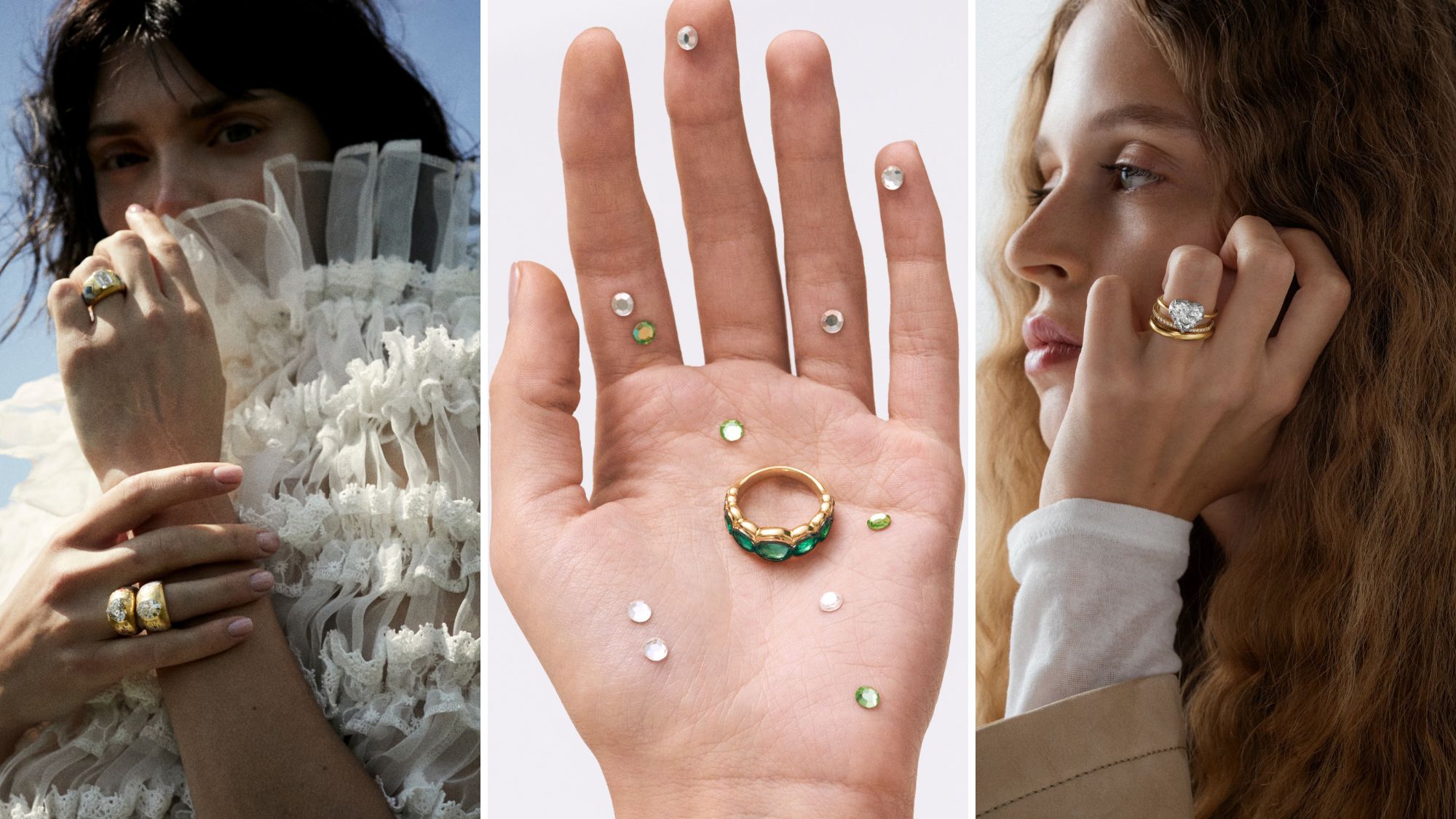 engagement rings from Cece Jewellery, Jessie Thomas and Jessica McCormack