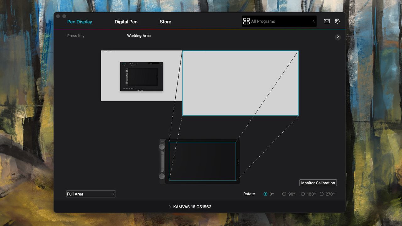 Huion Kamvas 16 (Gen 3) review; customisation menus for a drawing tablet