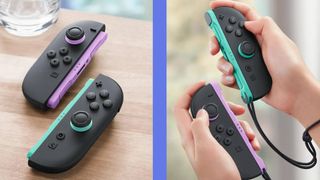 Nintendo Switch 2 Joy-Con 2 controllers in Light Purple and Light Green