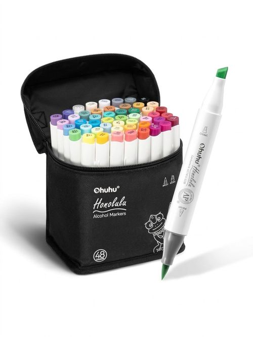 Ohuhu Honolulu 48-Color Alcohol Marker Set