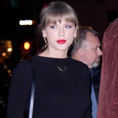 Taylor Swift returned to New York City wearing an all-black look from Louis Vuitton