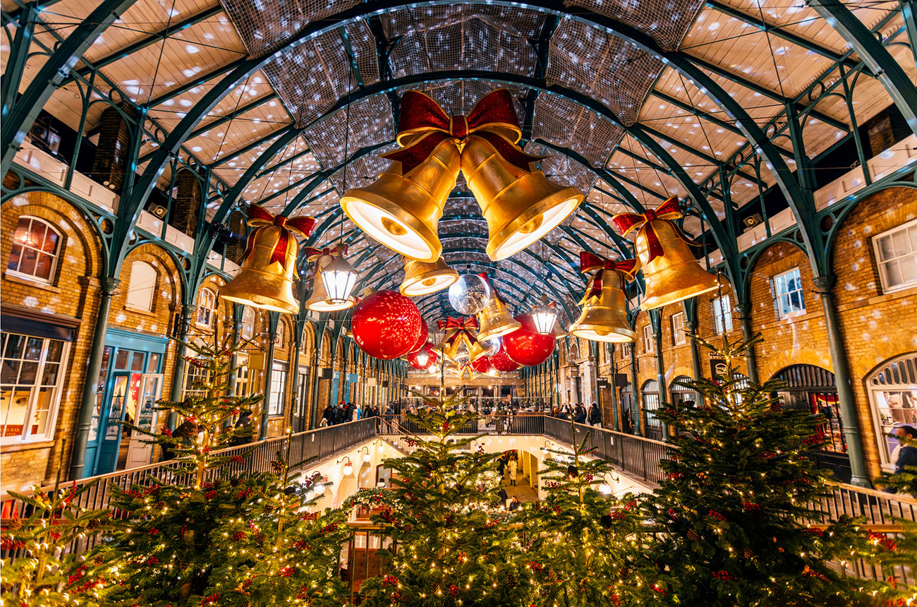 Christmas decorations at Covent Garden in London.
