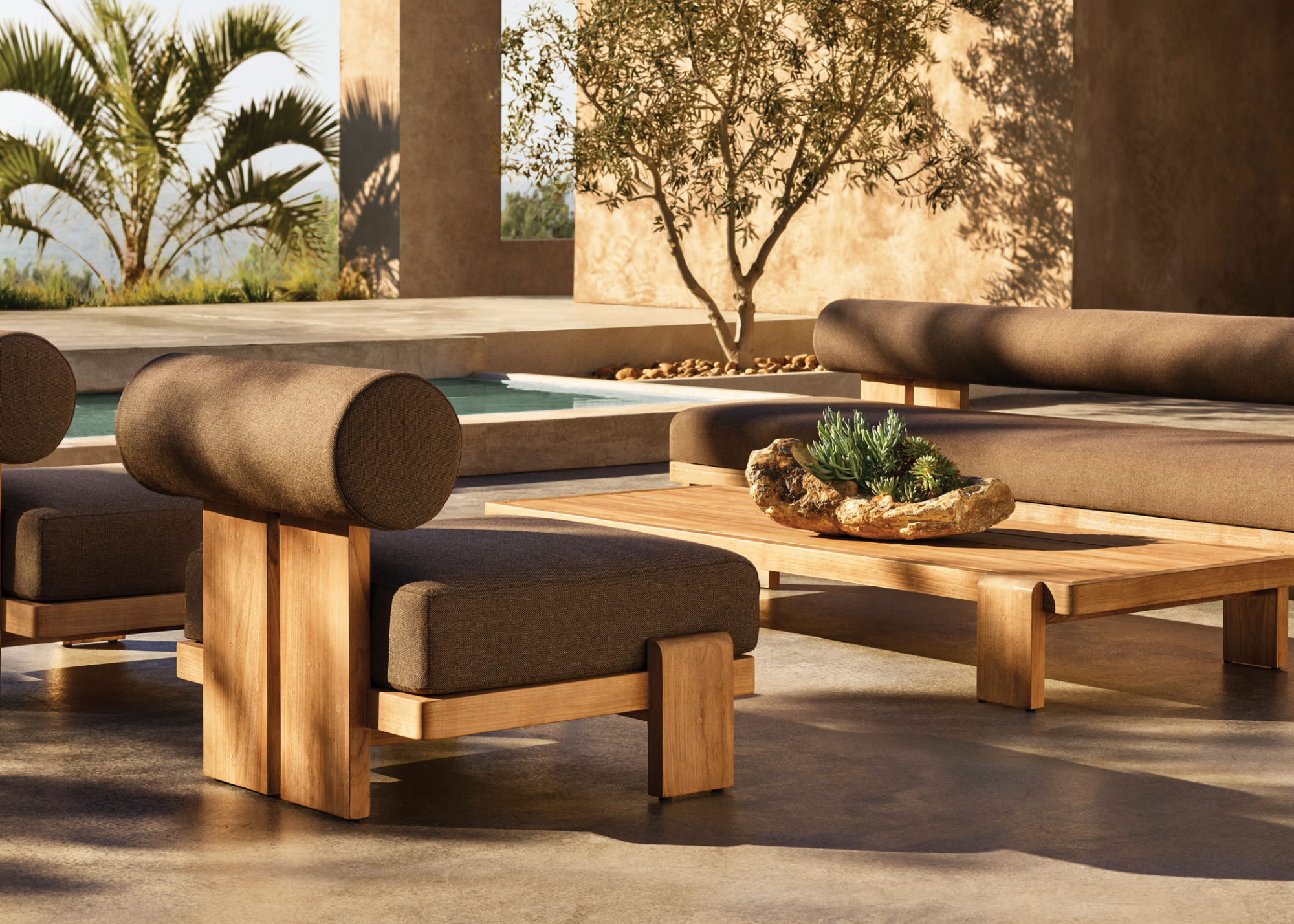 garden furniture and plants
